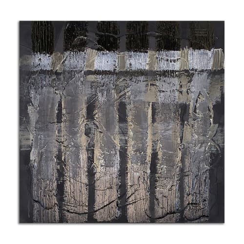 Collision - Original mixed-media abstract | Mixed Media in Paintings by J. Kent Martin. Item made of canvas compatible with mid century modern and contemporary style