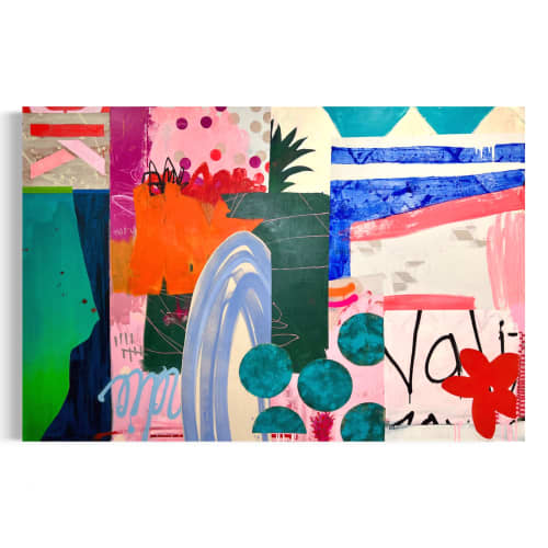 Venice | Collage in Paintings by Sarah Finucane. Item made of canvas works with boho & mid century modern style