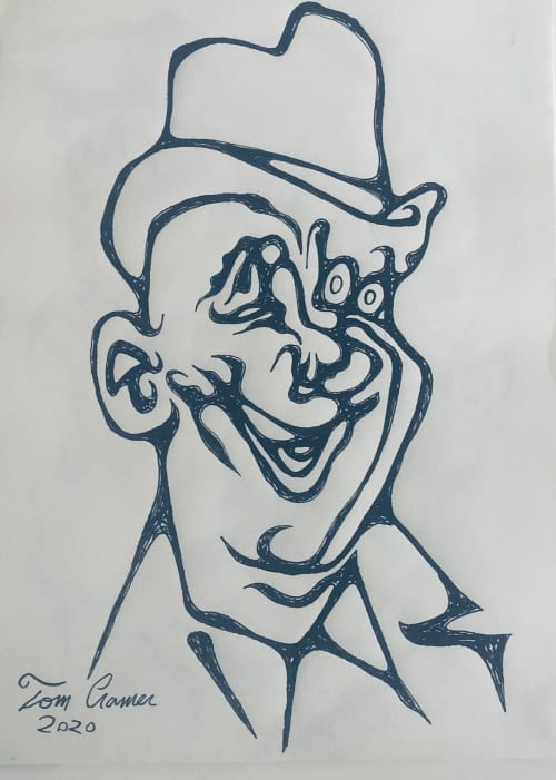 clown   india ink on paper | Drawings by Tom Cramer. Item composed of paper