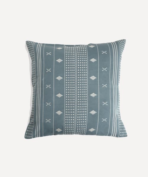 Emiliano Handwoven Cushion Cover (Pale Blue) | Pillows by Routes Interiors. Item composed of cotton in boho or eclectic & maximalism style