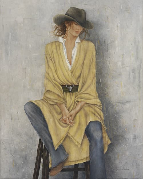 Erica Hopper "Vaquera Lena" | Oil And Acrylic Painting in Paintings by YJ Contemporary Fine Art | YJ Contemporary Fine Art in East Greenwich. Item made of canvas