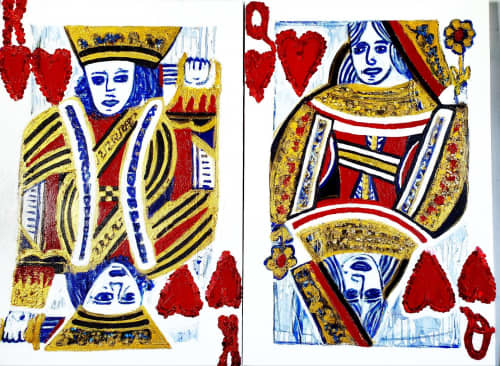 Queen and King of Hearts | Paintings by Sona Fine Art & Design  - SFAD | Neiman Marcus, Beverly Hills in Beverly Hills