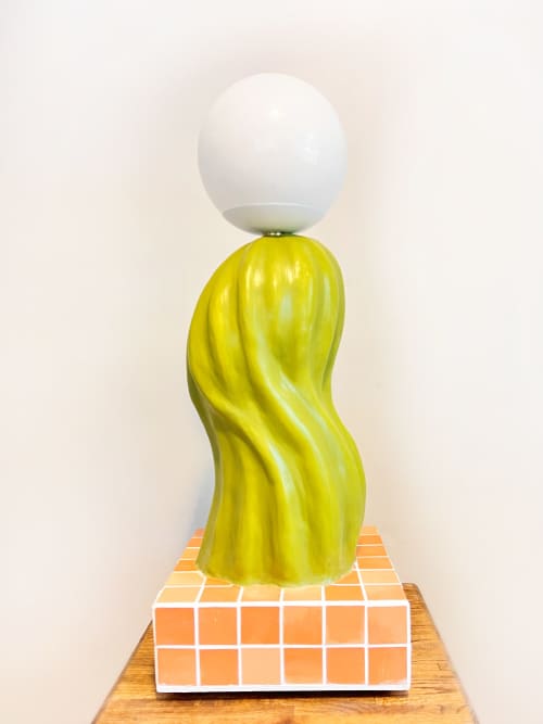 Cool Cat | Table Lamp in Lamps by Syds Fab Shop. Item made of ceramic & paper compatible with mid century modern and modern style