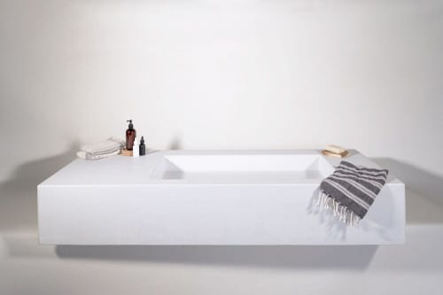 Floating Vanity Top | Countertop in Furniture by Wood and Stone Designs. Item composed of concrete