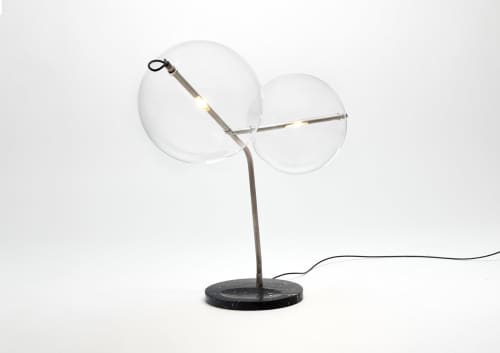 T-Bubble Table Lamp Tarnished Silver | Lamps by SilvioMondinoStudio | Capperidicasa in Modena. Item composed of marble and glass