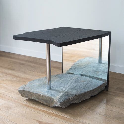 Missisquoi Side Tables | Tables by Simon Johns | Simon Johns Inc. in Bolton-Est. Item composed of steel and stone