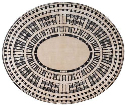 Anfiteatro hand-knotted oval shape rug | Area Rug in Rugs by Atelier Tapis Rouge. Item made of wool works with art deco style