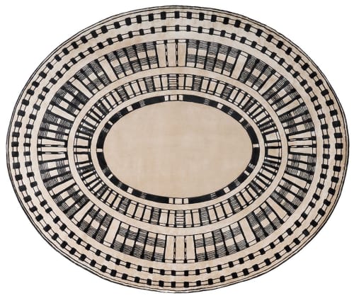 Rug Anfiteatro hand-knotted oval shape | Area Rug in Rugs by Atelier Tapis Rouge. Item made of wool works with art deco style