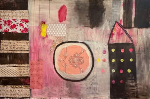 My Mother’s Tablecloth | Mixed Media by Pam (Pamela) Smilow. Item composed of canvas and synthetic