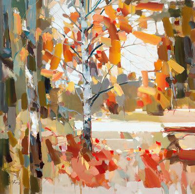 Josef Kote "Beyond the Fall" | Oil And Acrylic Painting in Paintings by YJ Contemporary Fine Art. Item made of canvas