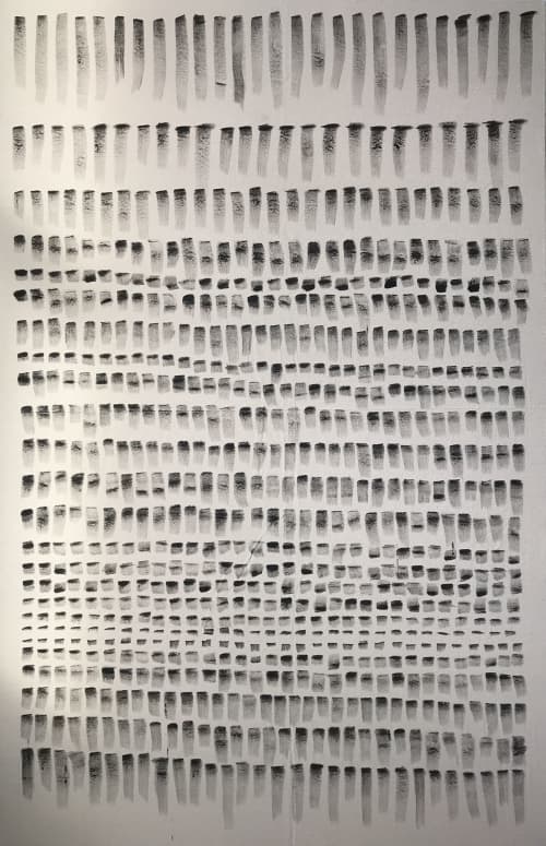 Breath Patterns I (1102 Breaths) | Oil And Acrylic Painting in Paintings by Filiz Soyak. Item composed of wood & canvas compatible with boho and minimalism style