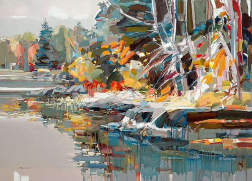 Josef Kote "Paradise Found" | Oil And Acrylic Painting in Paintings by YJ Contemporary Fine Art. Item made of canvas