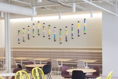 Vertical Painted Rope | Wall Sculpture in Wall Hangings by Cassandra Smith | Allspring Global Investments in Milwaukee. Item made of cotton compatible with contemporary and eclectic & maximalism style