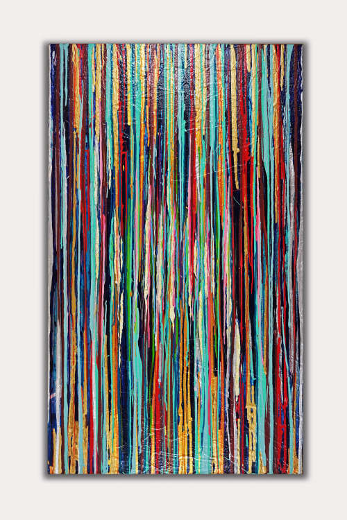 Linear Flow | Oil And Acrylic Painting in Paintings by Kari Souders. Item composed of canvas and synthetic in minimalism or contemporary style