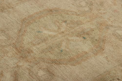 Vintage Turkish Rug in Beige-Cream with Geometric Medallion | Area Rug in Rugs by Rug and Kilim