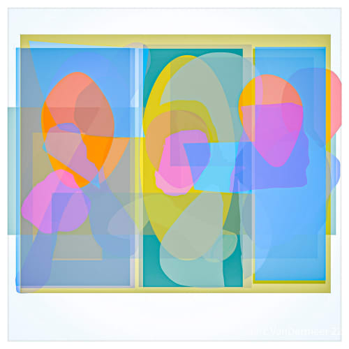 Three Faces Color Abstraction | Prints in Paintings by Marc VanDermeer. Item made of paper