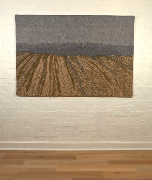Treads of Land and Weather | Tapestry in Wall Hangings by Contemporary Tapestry Weaving. Item composed of fiber compatible with contemporary style