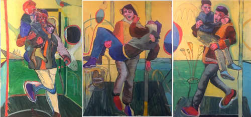 The Ghouta Triptych | Oil And Acrylic Painting in Paintings by Owen Brown | Minneapolis Convention Center in Minneapolis. Item made of canvas