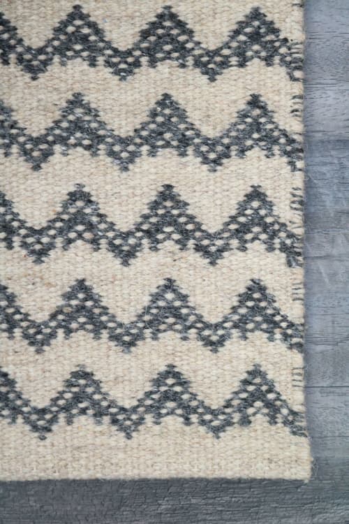 Chevron Wool Viscose Rugs | Area Rug in Rugs by MEEM RUGS. Item made of wool works with art deco style