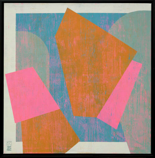 Fractured fallen orange pink | Oil And Acrylic Painting in Paintings by Ronald Hunter. Item composed of canvas in minimalism or contemporary style
