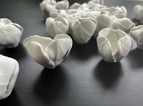 Hand-sculpted Clay Tulip Wall Sculpture – Botanical Wall | Sculptures by Leramic
