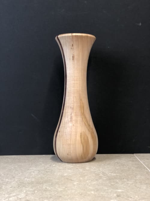 Ambrosia Maple and Black Walnut Vase 2 | Vases & Vessels by Patton Drive Woodworking. Item made of maple wood
