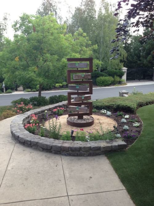 "Wide Sentinel" | Sculptures by Brian Schader. Item composed of steel & stone