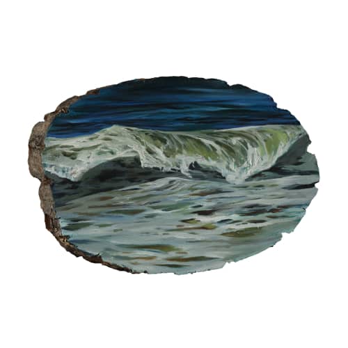 Ocean #17 | Oil And Acrylic Painting in Paintings by Lindsey Millikan. Item composed of wood and synthetic