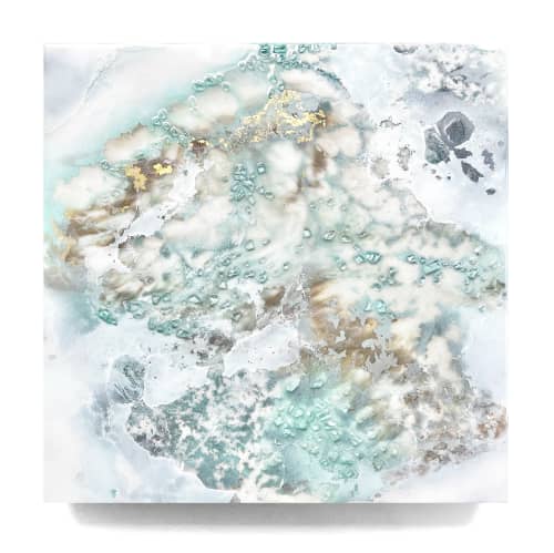 Into The Ice | Mixed Media by Alyson Storms. Item made of brass with marble works with boho & minimalism style