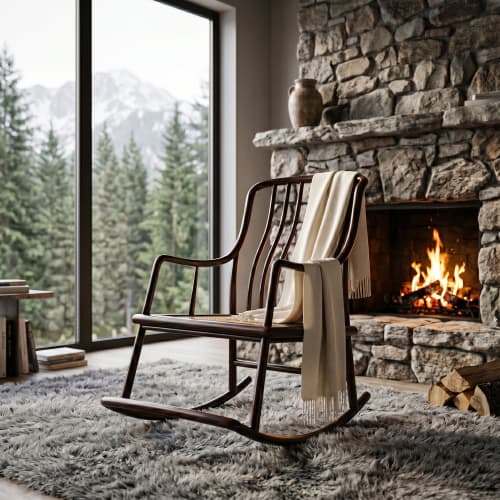 Legacy Imperial Zen Rocking Chair Minimalist Ming Series IV | Armchair in Chairs by Dynasty Artisan. Item made of wood works with minimalism & contemporary style