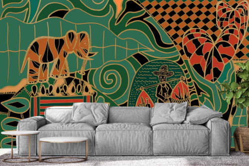 Thai Hot | Wallpaper in Wall Treatments by Cara Saven Wall Design. Item made of paper