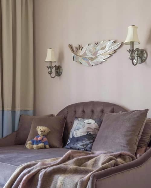 Mosaic feather wall hanging | Wall Sculpture in Wall Hangings by Julia Gorbunova. Item made of ceramic with glass