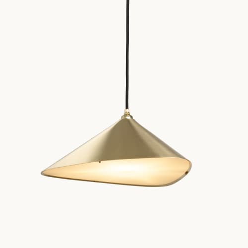 Emily II Brass | Pendants by MOSS Objects. Item made of fabric with steel works with minimalism & mid century modern style