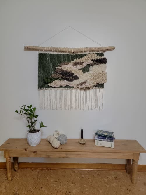 Textile Fiber Art - "Leaf" | Macrame Wall Hanging in Wall Hangings by MossHound Designs by Nicole Hemmerly. Item made of wool works with boho & country & farmhouse style