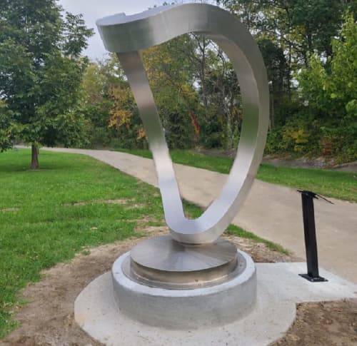 Stainless steel sculpture titled: "endure" | Sculptures by Ben Pierce