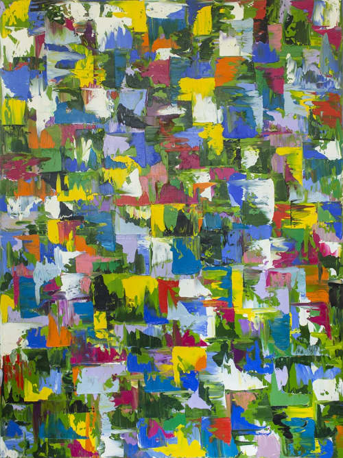 Flying Piglets | Oil And Acrylic Painting in Paintings by Jill Krutick | Jill Krutick Fine Art in Mamaroneck. Item made of synthetic