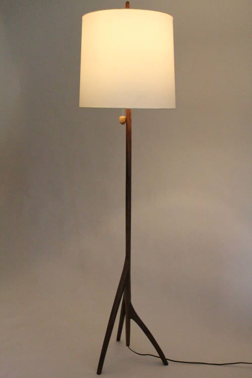 KURUMI lamp | Floor Lamp in Lamps by In Element Designs. Item made of walnut