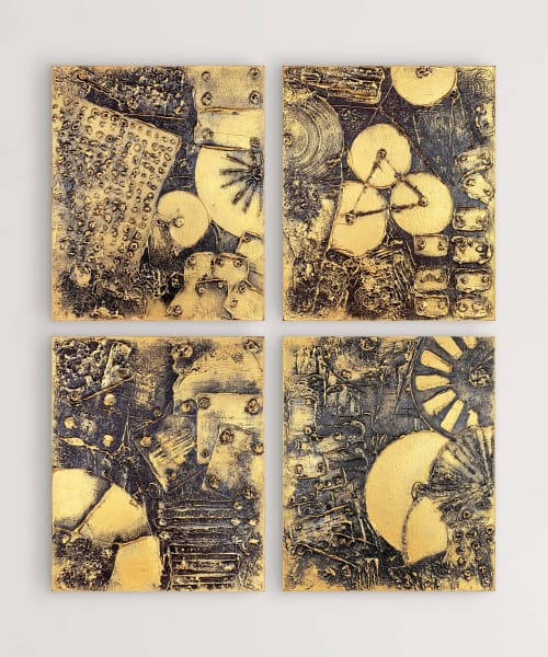 Mechanisms (SOLD) | Oil And Acrylic Painting in Paintings by Alessia Lu. Item made of canvas works with contemporary & industrial style