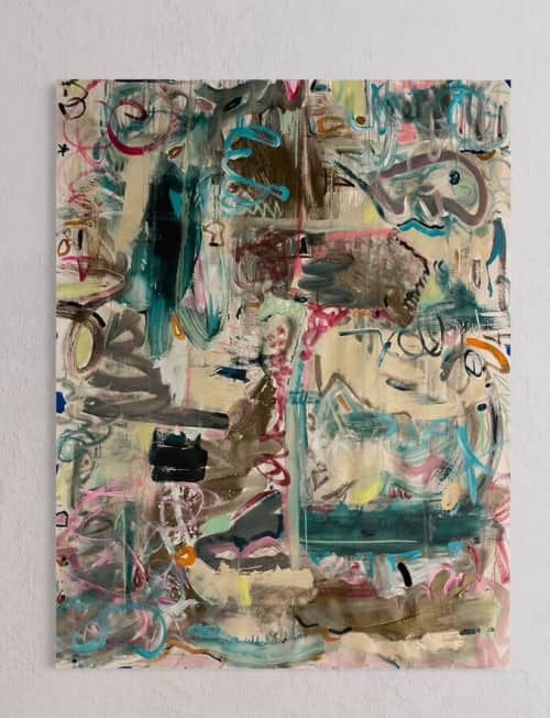 Rising Tide | Oil And Acrylic Painting in Paintings by Gaby Castro Joffroy. Item made of canvas works with contemporary & eclectic & maximalism style