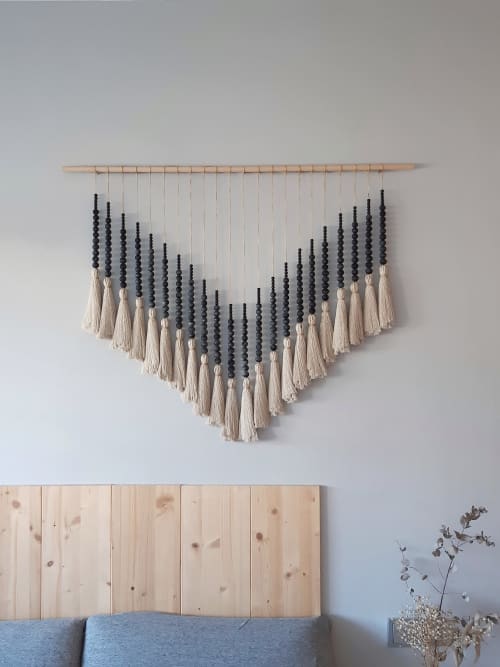 Hinoki 2 | Macrame Wall Hanging in Wall Hangings by Pepita Topos Studio. Item made of wood with cotton works with boho & contemporary style