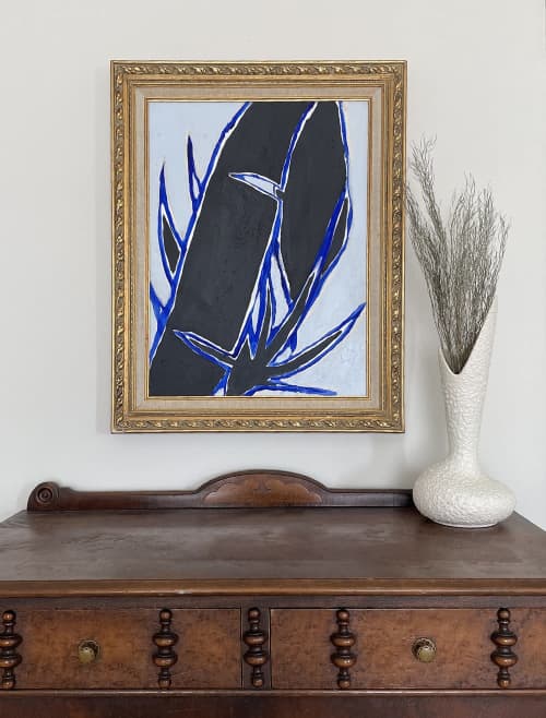 Palm study II | Paintings by Lizzie DiSilvestro. Item composed of canvas compatible with contemporary and mediterranean style
