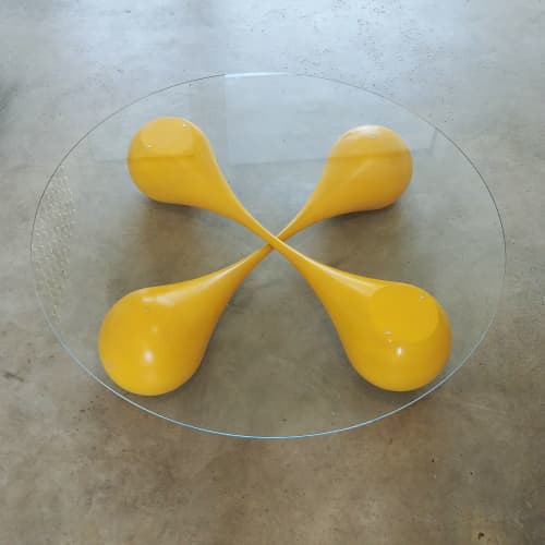 “Untouchables” sculptural coffee table (table-base only) | Tables by JAN PAUL. Item composed of wood and glass in minimalism or contemporary style