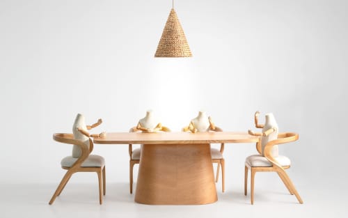 Sakuto Oak Plated Dining Table | Tables by LAGU. Item composed of oak wood compatible with minimalism and country & farmhouse style