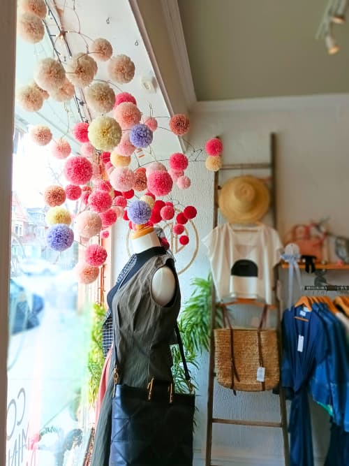 Custom Blossom Mobiles | Sculptures by Paula Hartmann. Item composed of steel and paper in eclectic & maximalism style