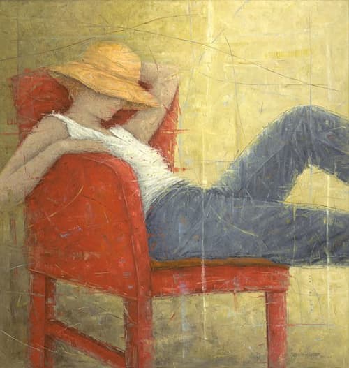 Erica Hopper "Second Thoughts" | Oil And Acrylic Painting in Paintings by YJ Contemporary Fine Art | YJ Contemporary Fine Art in East Greenwich
