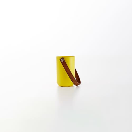 Utensil/Plant Holder Leather Handle - Dapper Collection | Tableware by Ndt.design. Item composed of aluminum
