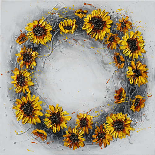 Circle of Joy | Oil And Acrylic Painting in Paintings by DaggArt. Item composed of canvas & synthetic