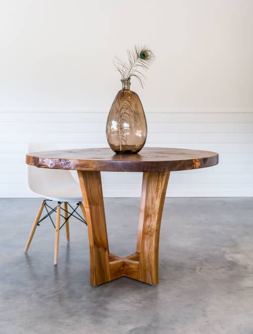 Live Edge Black Walnut Round Dining Table | Eclipse Series | | Coffee Table in Tables by SAW Live Edge. Item made of walnut