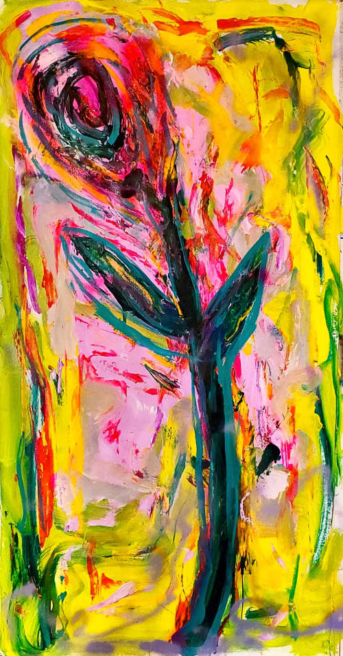 Desert Rose | Oil And Acrylic Painting in Paintings by Sona Fine Art & Design  - SFAD. Item made of canvas with synthetic