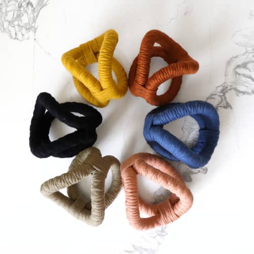 Infinity Knot Table Sculpture | Ornament in Decorative Objects by YASHI DESIGNS. Item made of cotton compatible with mid century modern and contemporary style